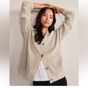 Haven Well Within organic cotton shaker stitch cocoon sweater 100% cotton